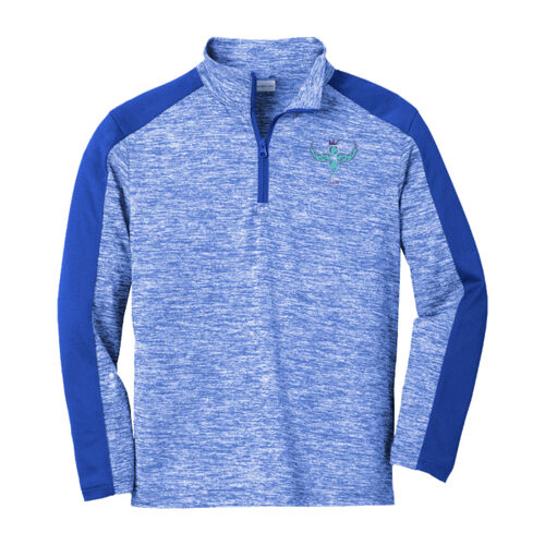 ColorRun LC - Youth PosiCharge ® Electric Heather Colorblock 1/4 Zip Pullover Thumbnail