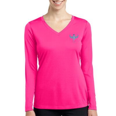 ColorRun LC - Ladies Long Sleeve PosiCharge ® Competitor V Neck Tee Thumbnail