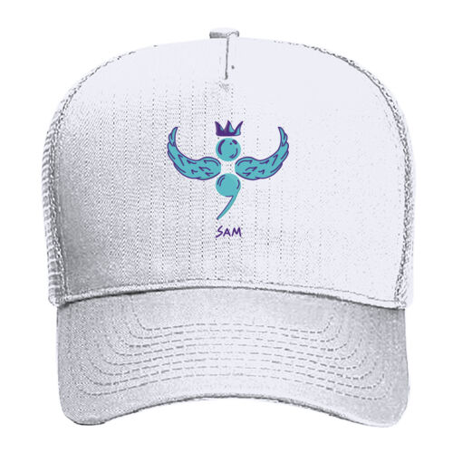 HC - Youth 5 Panel Mid Profile Mesh Back Trucker Hat Thumbnail