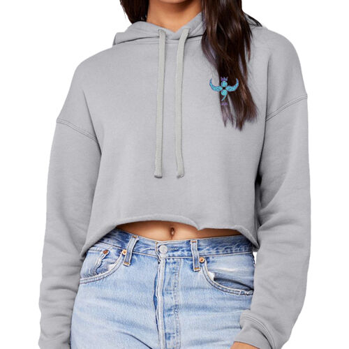 LC - Women's Sponge Fleece Cropped Fleece Hoodie Thumbnail